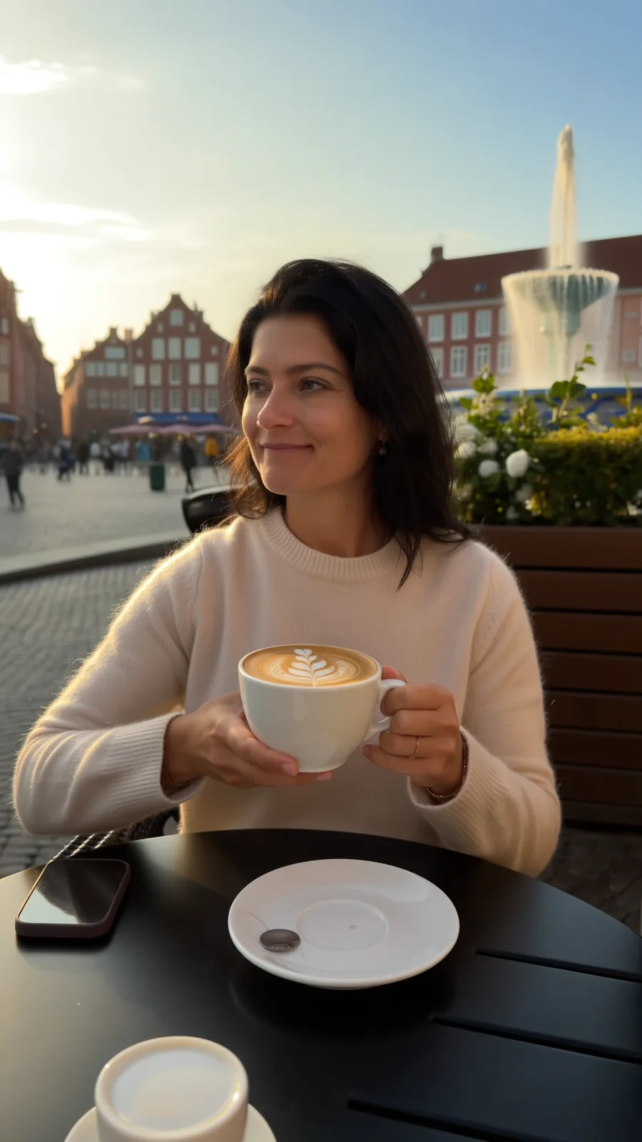 Mein KI-Klon in einem Straßencafé