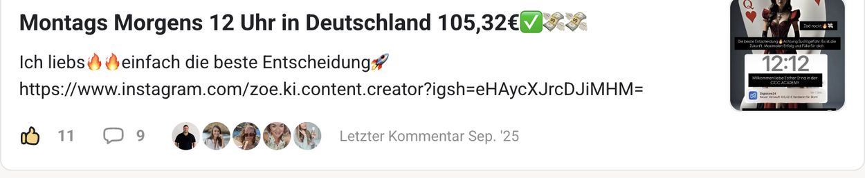 Erfolgspost aus der Community